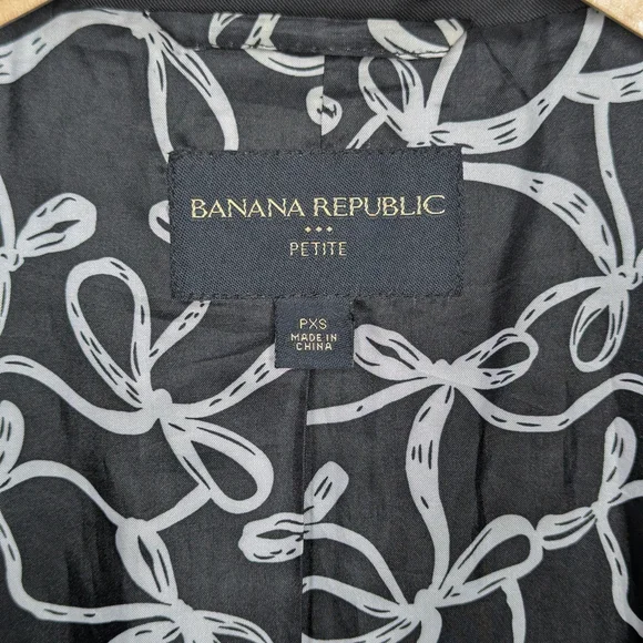 Banana Republic Petite XS Black Classic Trench Coat Belted Tailored - Picture 12 of 14